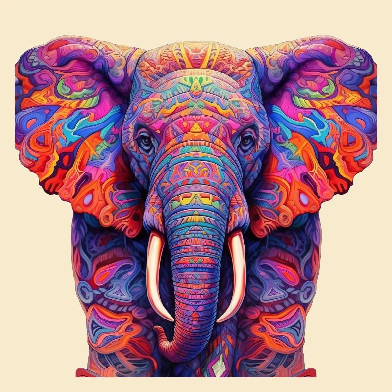 Psychedelischer Elefant