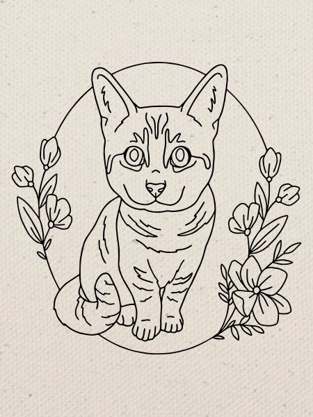 cat flower wreath