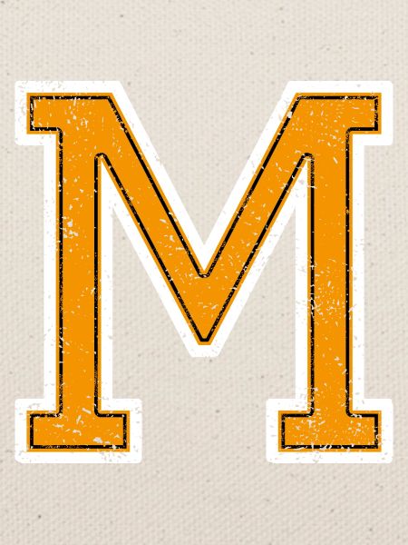 M - Buchstabe / College Style