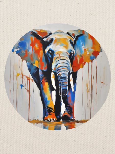 Elefant im Farbeimer