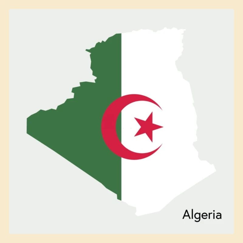 Algerien Flagge, Map