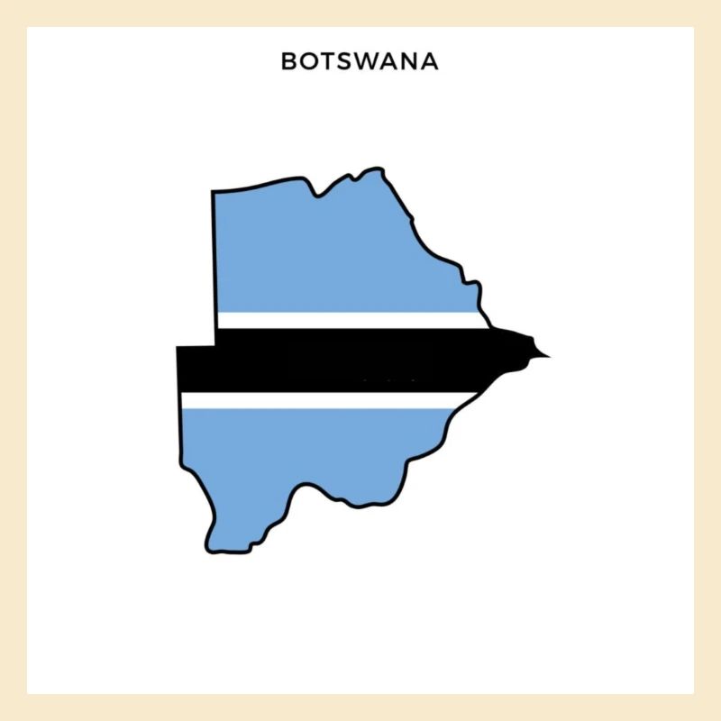 Botswana (Botswana) drapeau, carte