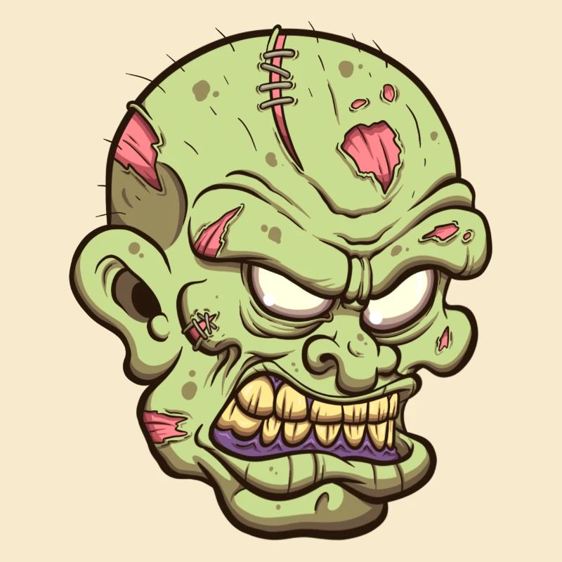 Angry Zombie Head
