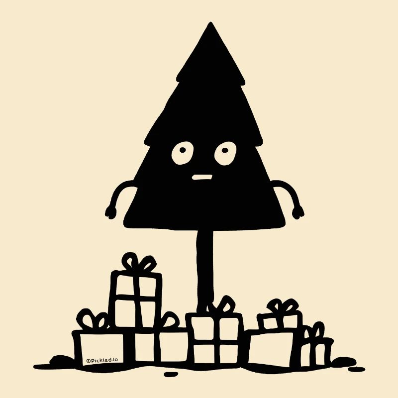 Christmas Tree Doodle - Black