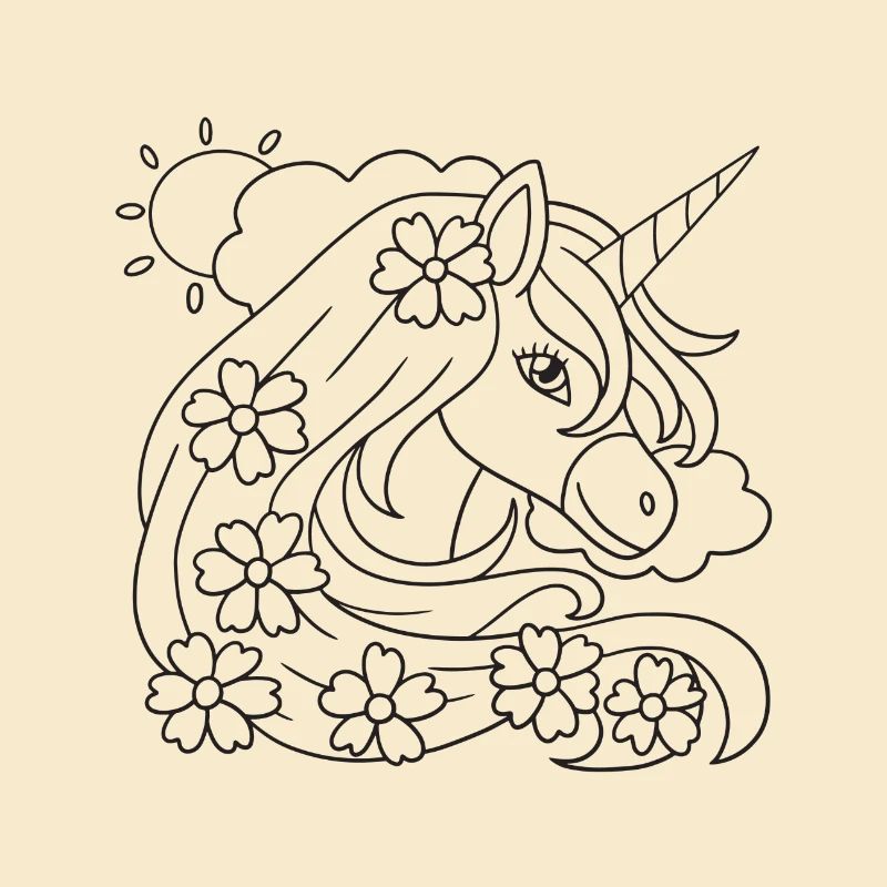 Ausmalvorlage Einhorn