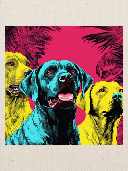 Hunde im Neon-Stil