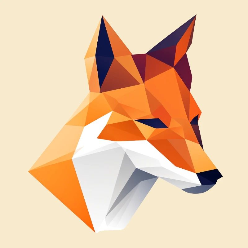 Fuchs Kopf Low Poly Logo Design