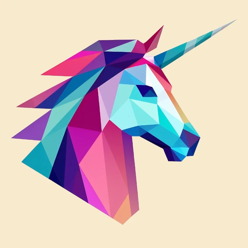 Conception de logo Licorne Low Poly