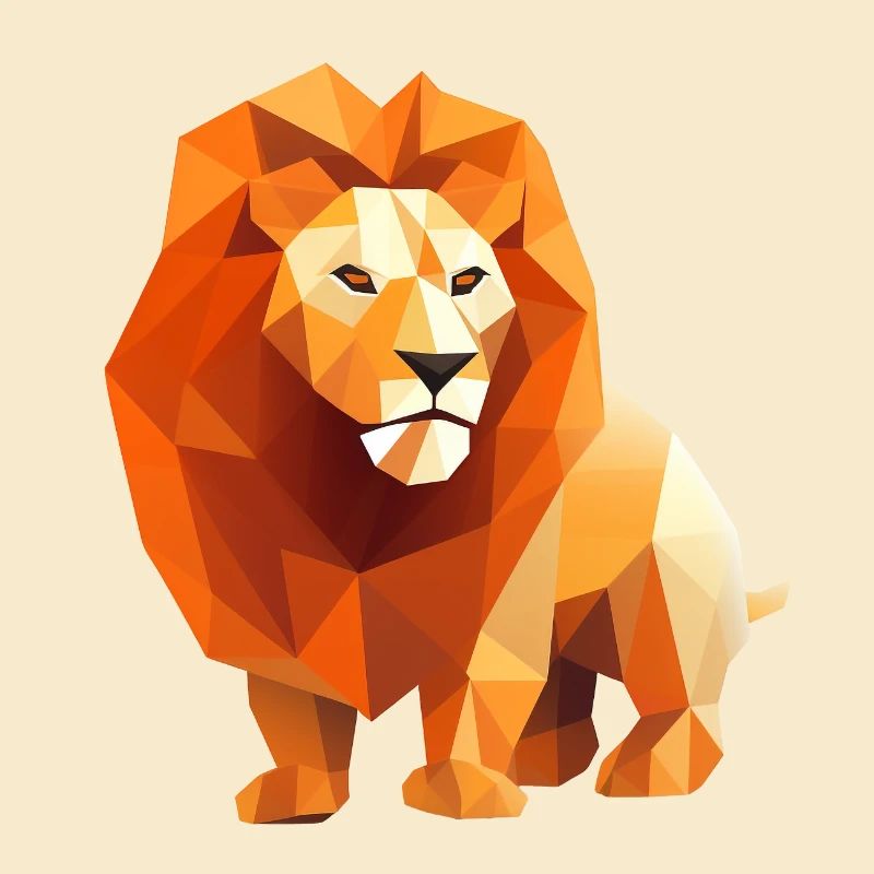 Conception de logo Lion Head Low Poly