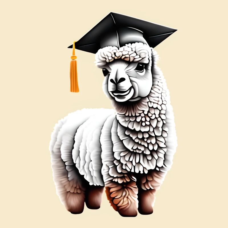 Bachelor Absolvent Alpaka Studium Schulabschluss