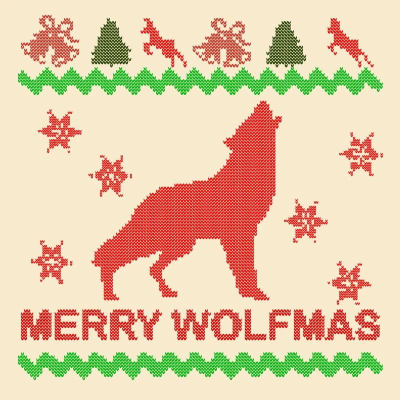Merry Wolfmas Wolf Pull de Noël Moche