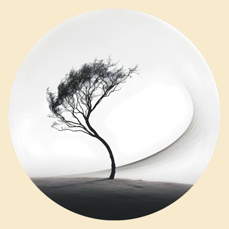 Ein schwarz weis Bild eines Baums