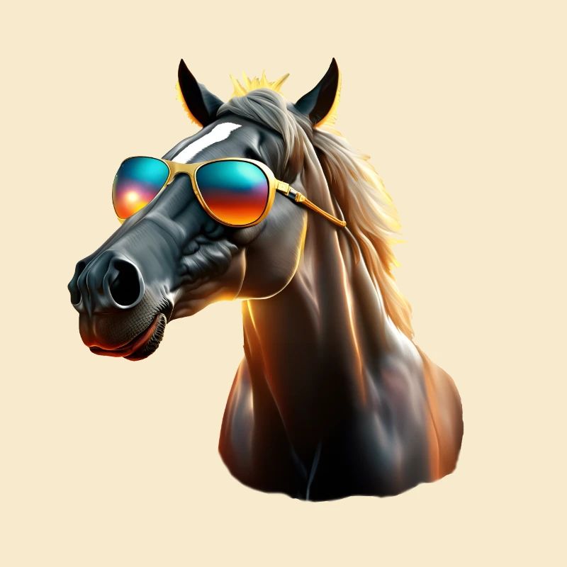 Cooles Pferd mit Sonnenbrille
