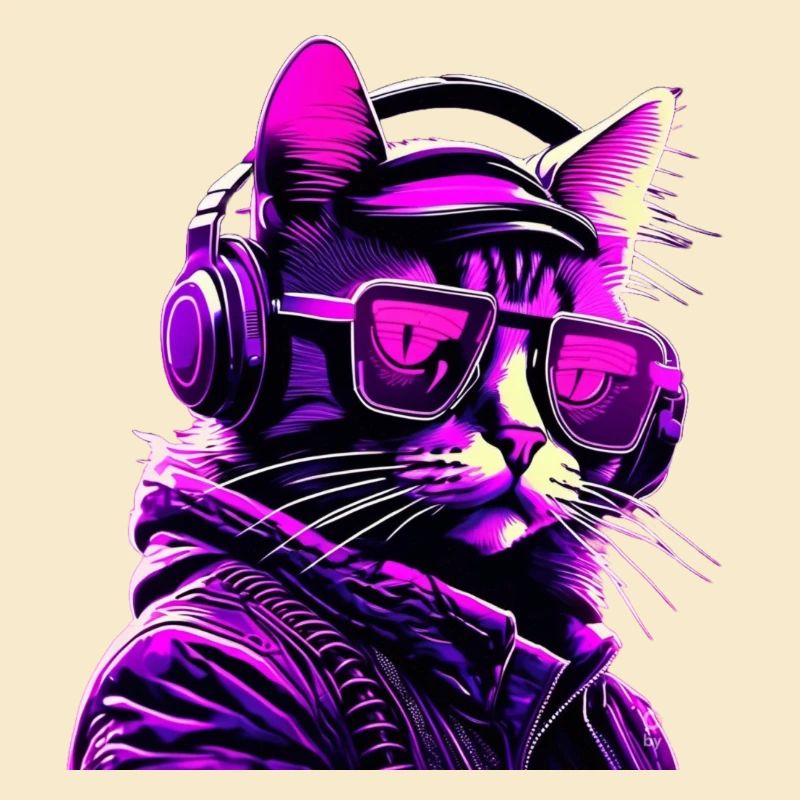 Techno Katze Neon
