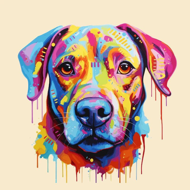 Le chien coloré