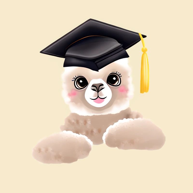 Bachelor Absolvent Alpaka Studium Schulabschluss