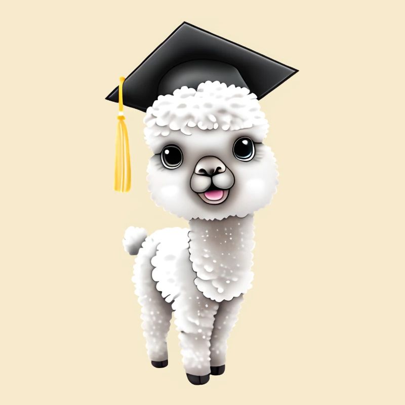 Bachelor Absolvent Schulabschluss Alpaka Studium