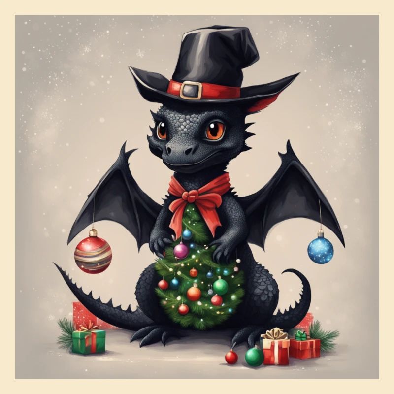 Schwarzer Weihnachtsdrachen