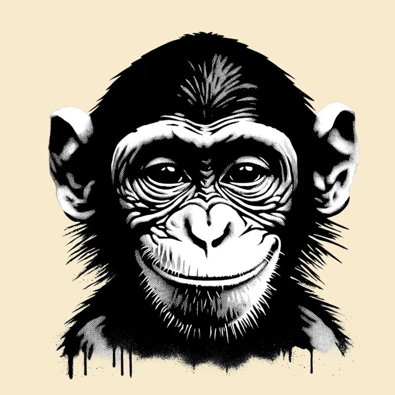 Grinning monkey face