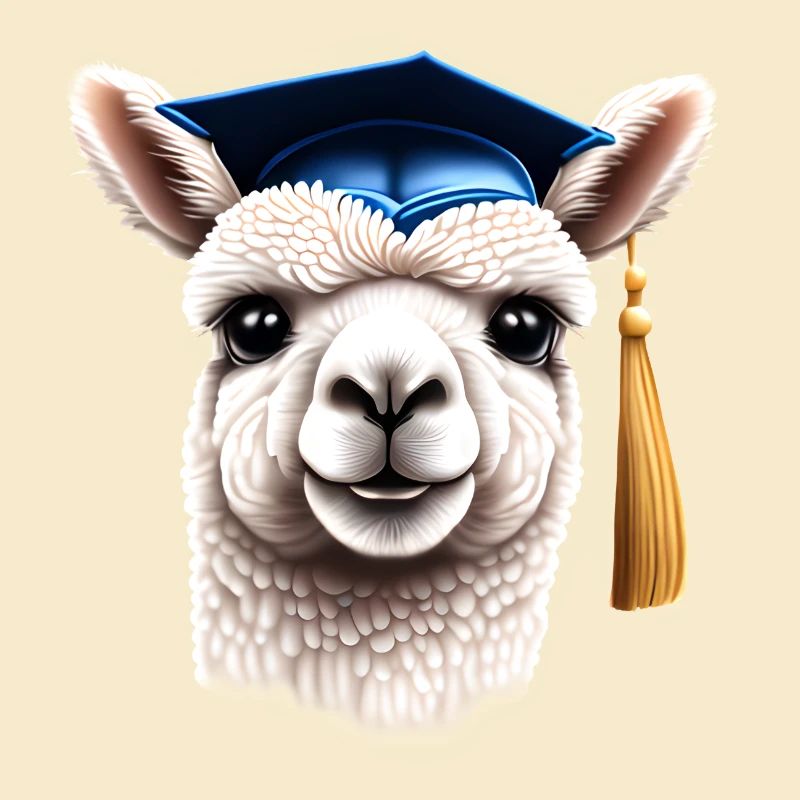 Bachelor Absolvent Schulabschluss Alpaka Studium