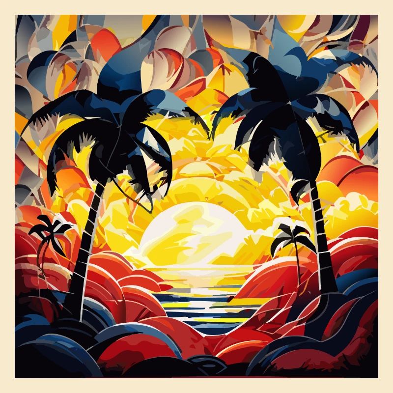 Coucher de soleil des Caraïbes (Collection d’œuvres d’art)