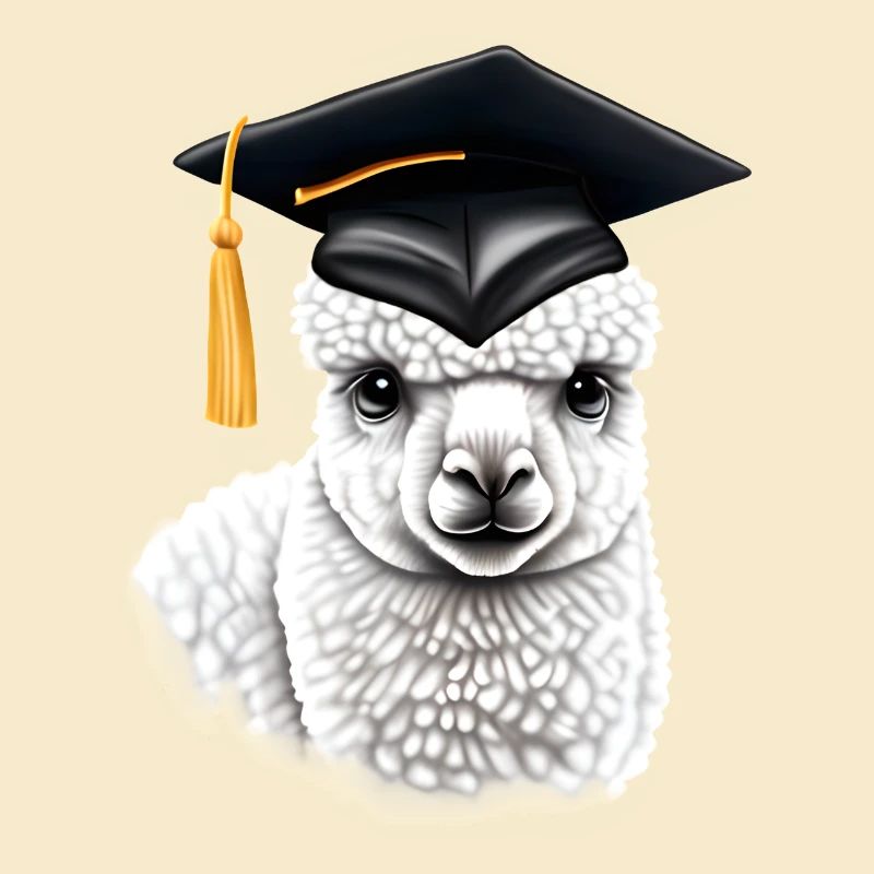 Bachelor Absolvent Schulabschluss Alpaka Studium