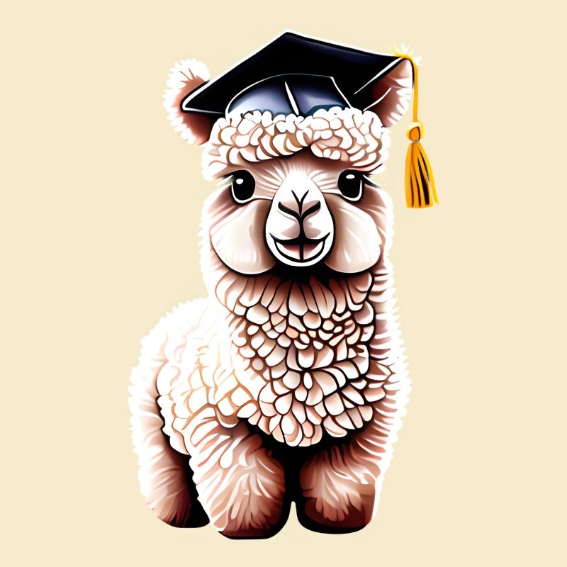 Bachelor Absolvent Schulabschluss Alpaka Studium