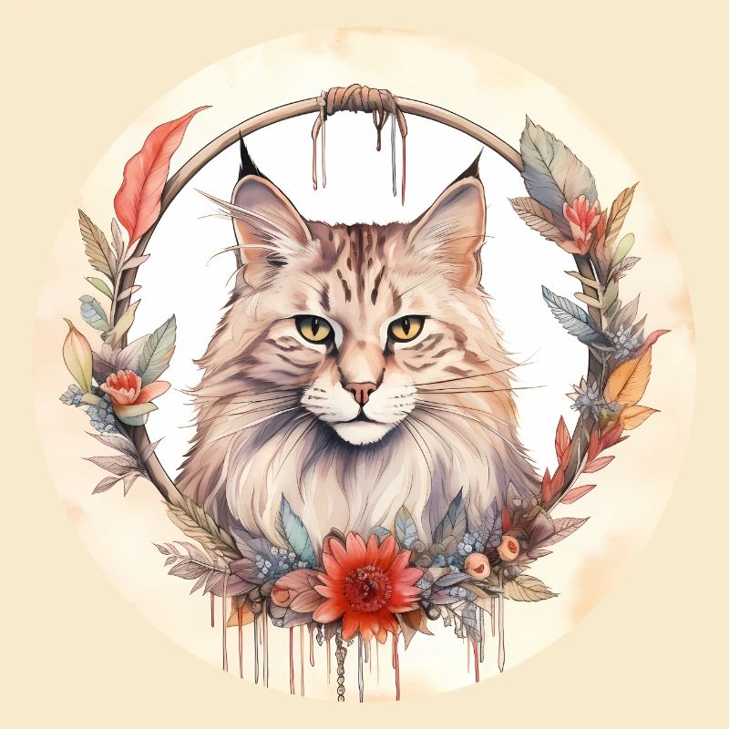 Chat des forêts norvégiennes Style Boho, chats d’amour