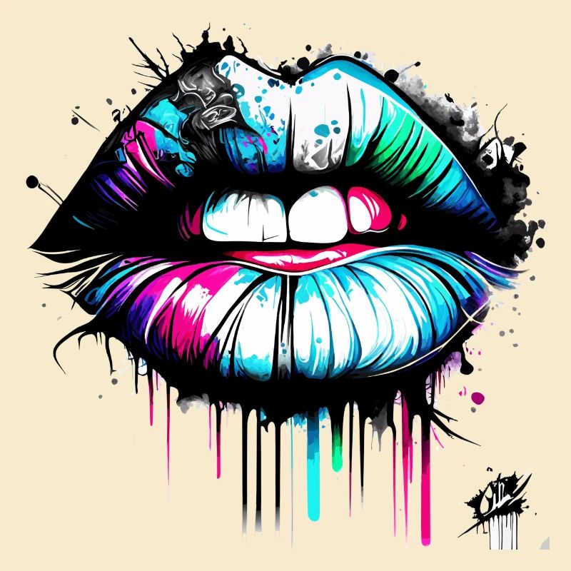 lips graffiti style