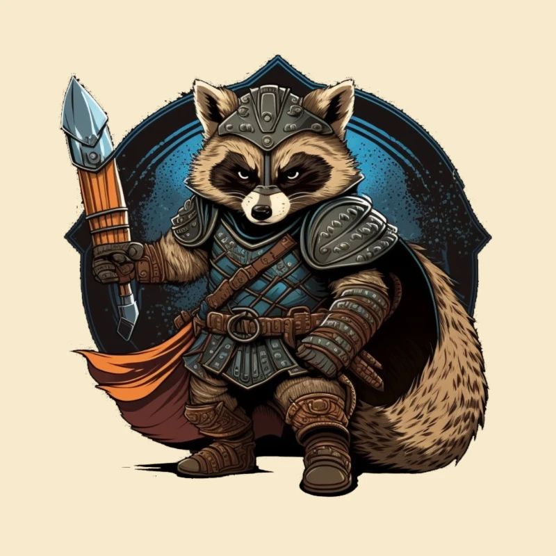 Fantasy-Krieger Waschbär