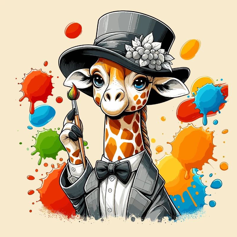 Giraffe with hat