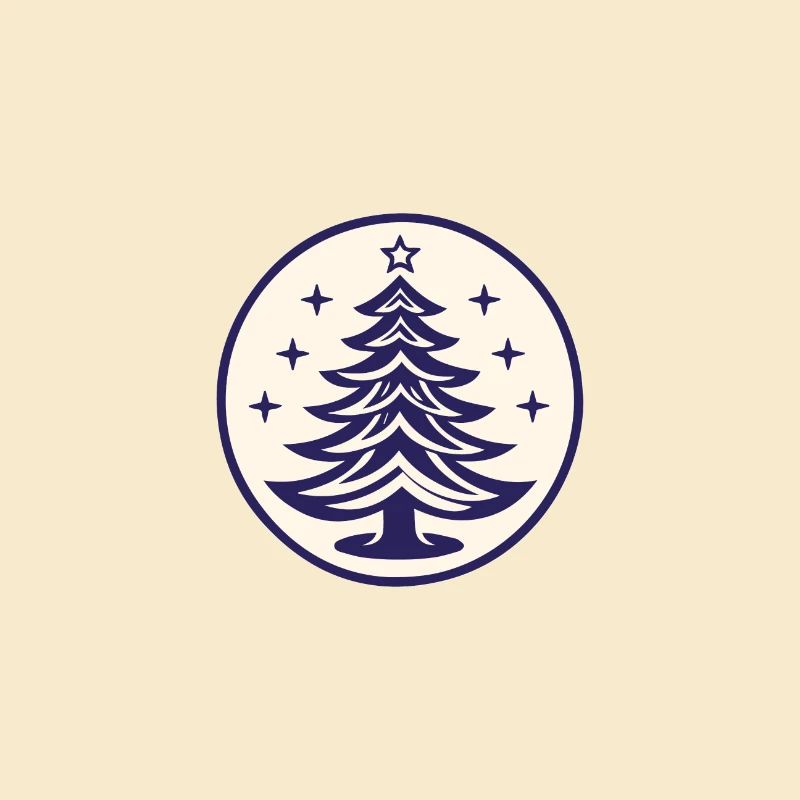 Weihnachtsbaum Emblem Tannenbaum oder Christbaum