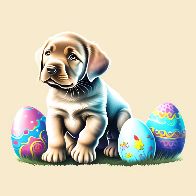 Puppy Labrador Retriever Easter Easter Eggs