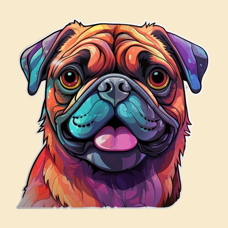 Pug colorful