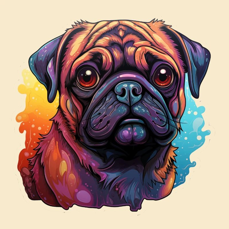Mops Farbkleckse