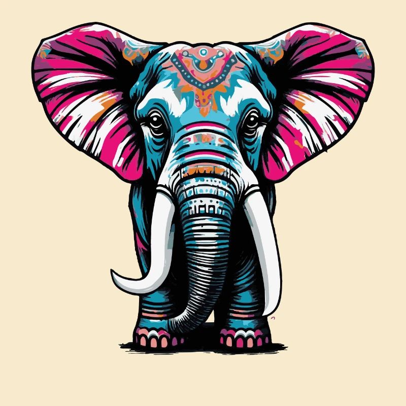 Farbenfroher Elefant