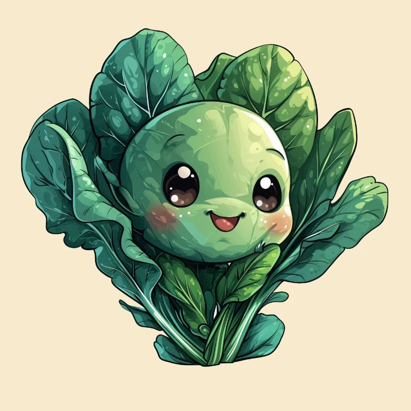 Cabbage happy comic style