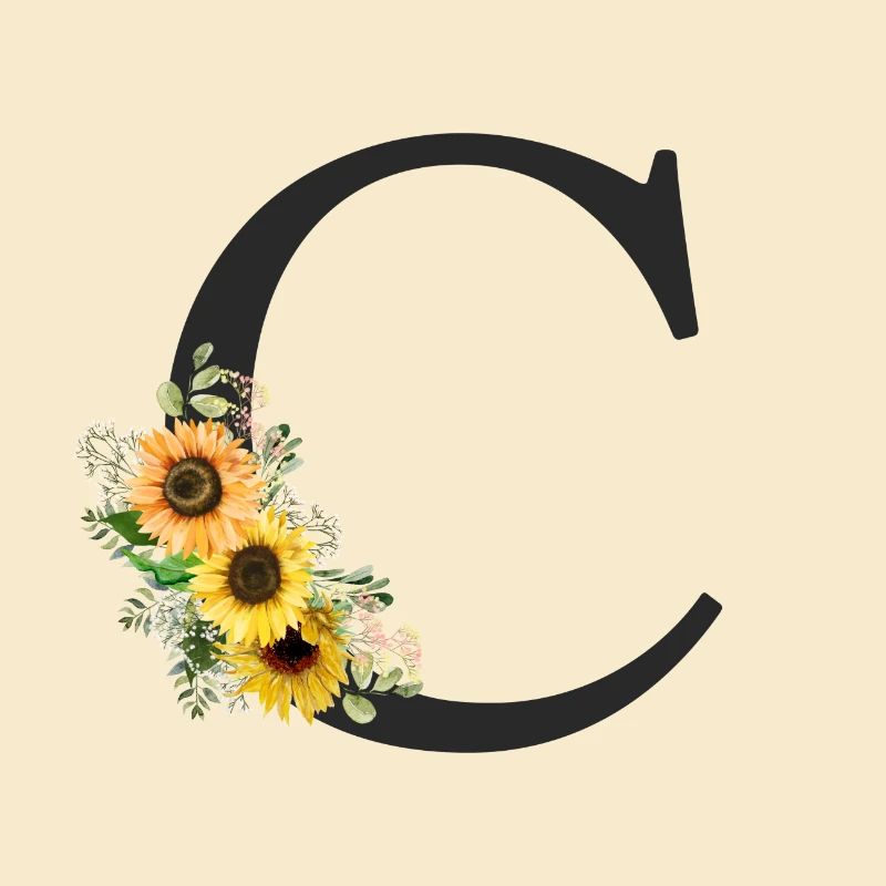 C Monogramm Sonnenblumen