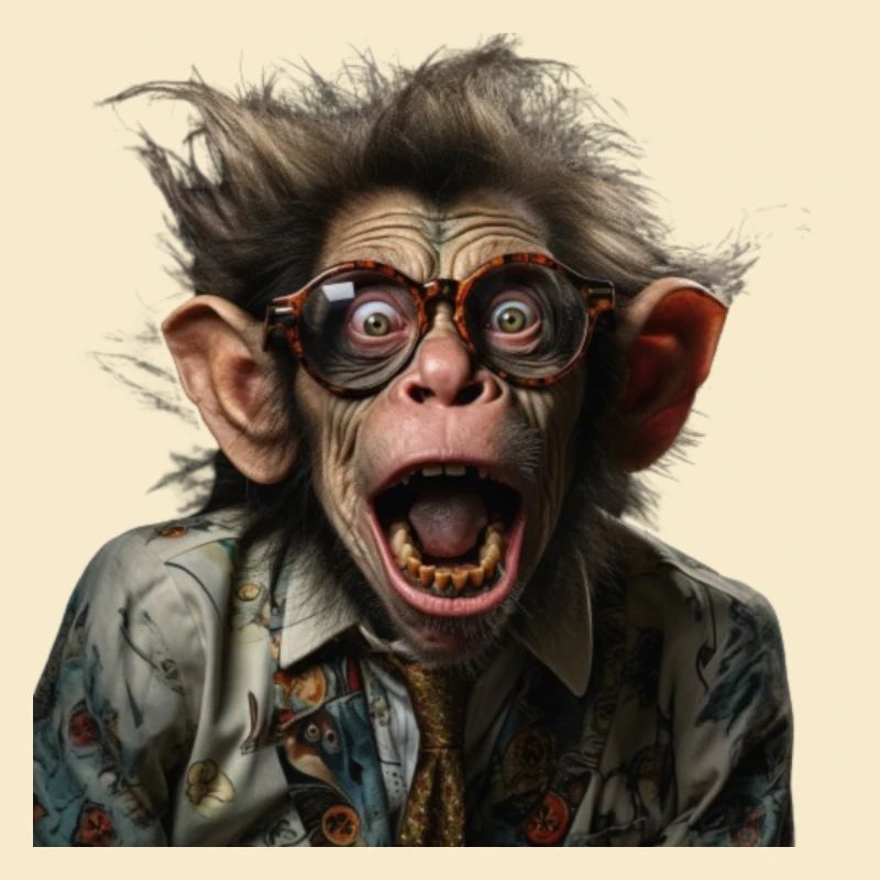 crazy professor monkey