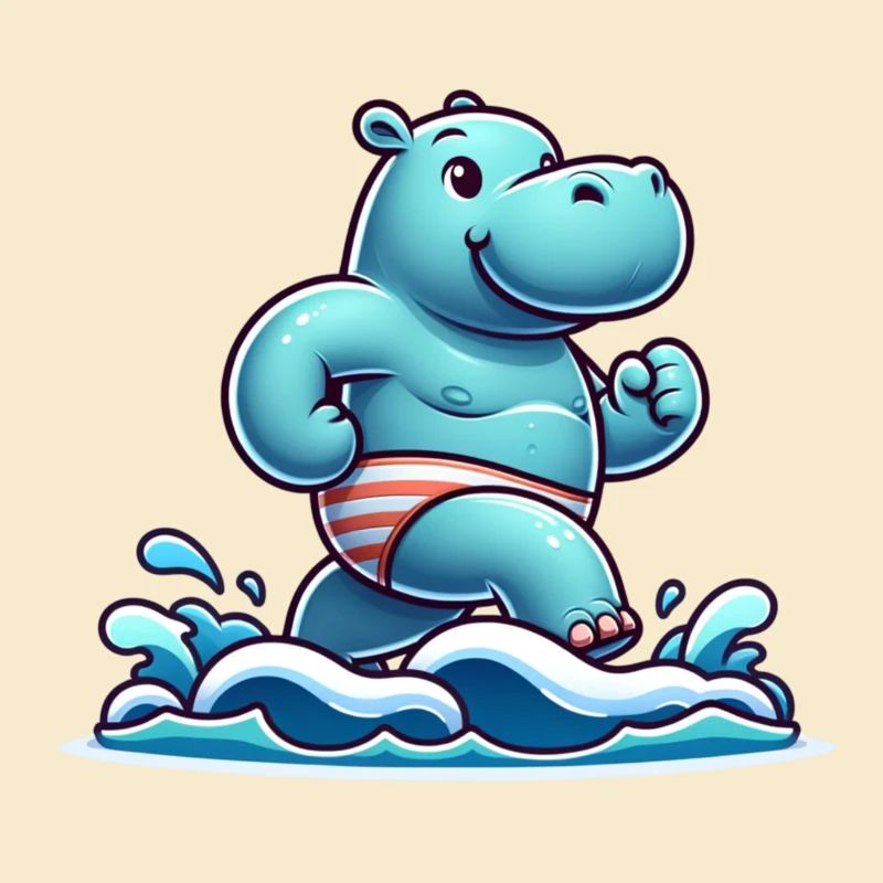 Schwimmwettkampf Nilpferd