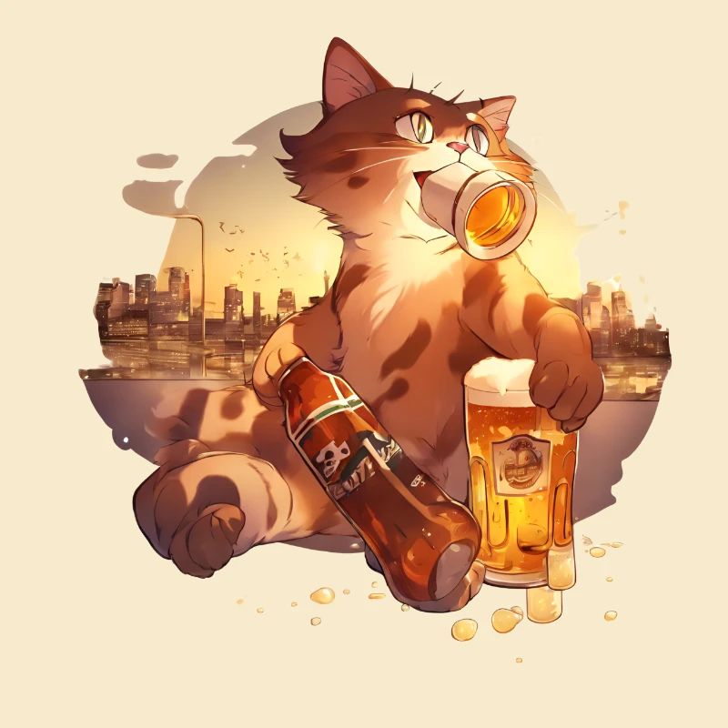 Paws & Pints: Katze mit Bier-Tee