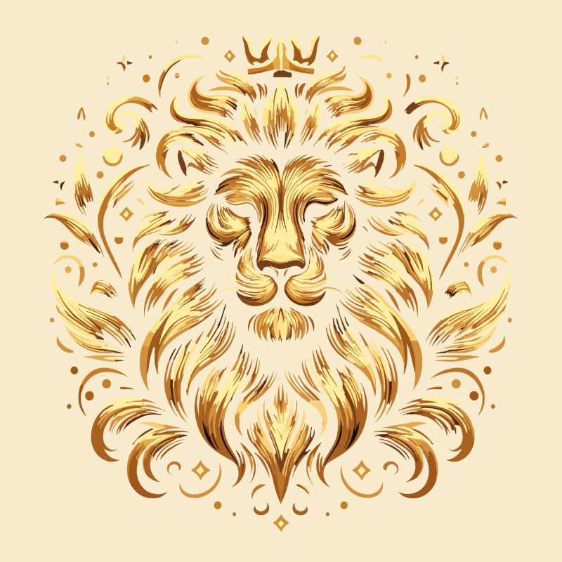 Lion Head Gold Patterns