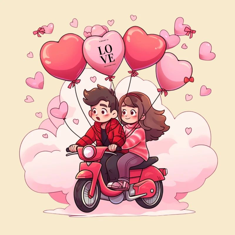 Lovers on scooter