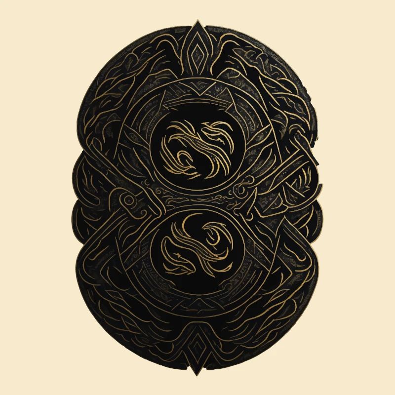 Maya Schwarz-Gold-Monogramm