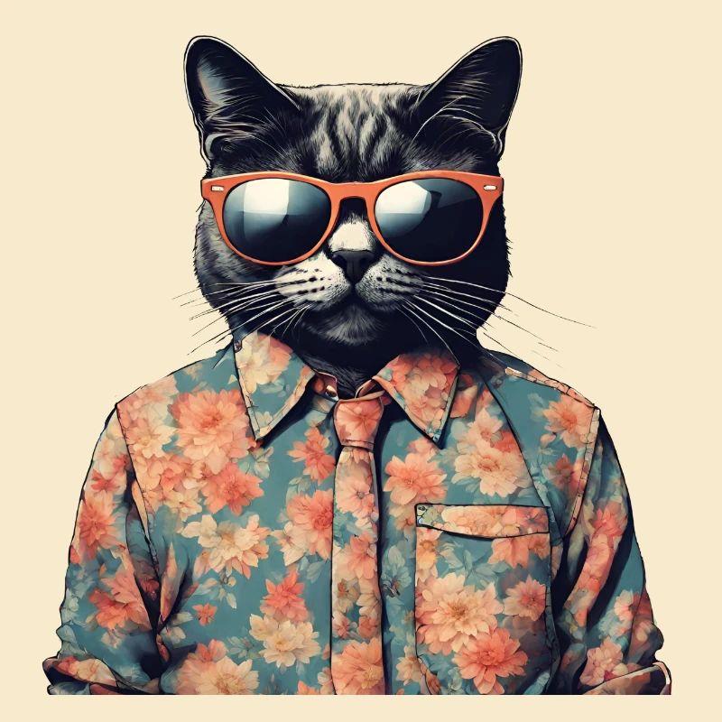 Die Katze und das geblümte Hemd