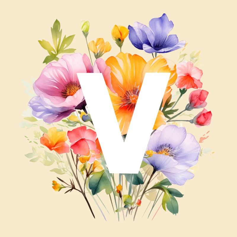 V monogramme, Bouquet coloré