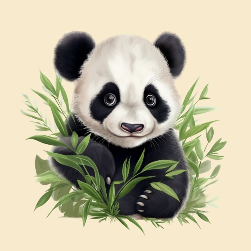 Panda mignon jetant un coup d’œil hors d’un buisson