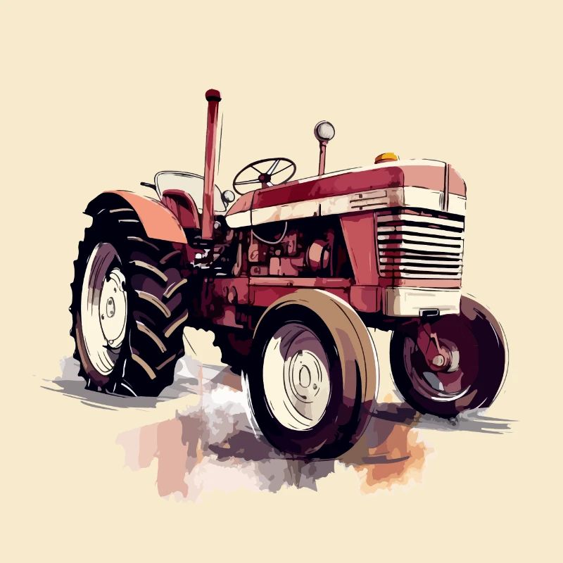 Roter Oldtimer-Traktor