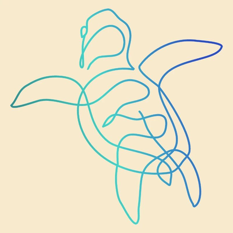 Schildkröten-Liniengrafik