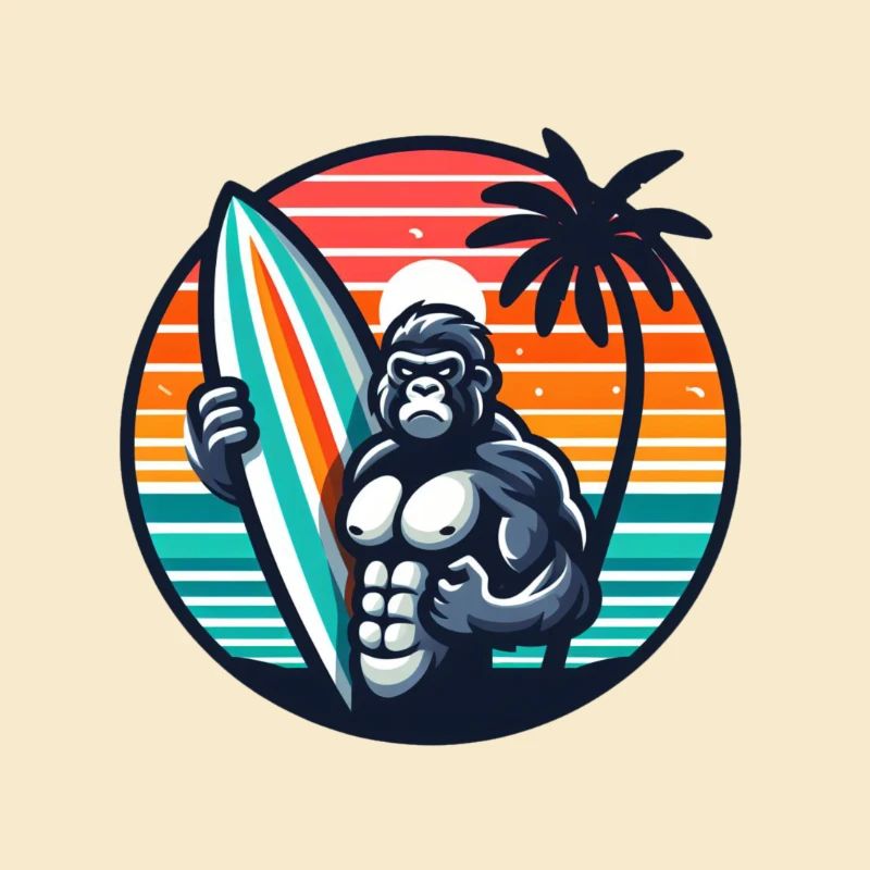 Surfbrett-Gorilla